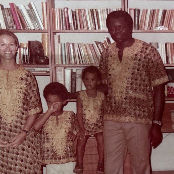 The author's family in Lagos, Nigeria, during their childhood years. From left: Anne, the author's mother (33); Femi, the author's brother (7); the author (4); and Joshua Kayode Adepitan, the author's father (43).