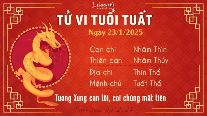 Tử vi hàng ngày 23/1/2025 - Tuất