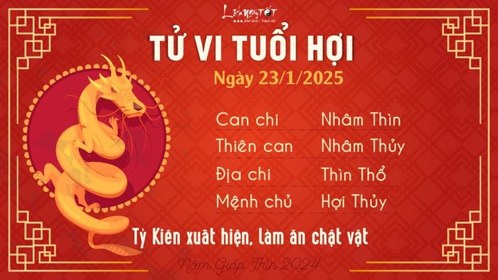 Tử vi hàng ngày 23/1/2025 - Hợi