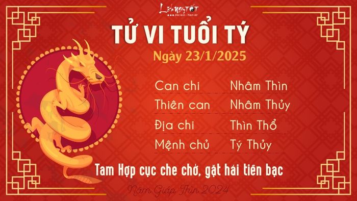 Tử vi hàng ngày 23/1/2025 - Tý