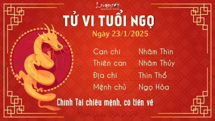 Tử vi hàng ngày 23/1/2025 - Ngọ
