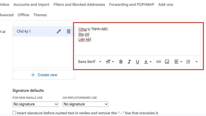 Hướng dẫn cách viết email chuyên nghiệp - Bước 3: Tạo chữ ký