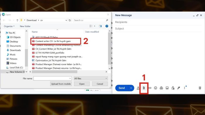 Hướng dẫn cách viết email chuyên nghiệp - Bước 1: Chèn ảnh