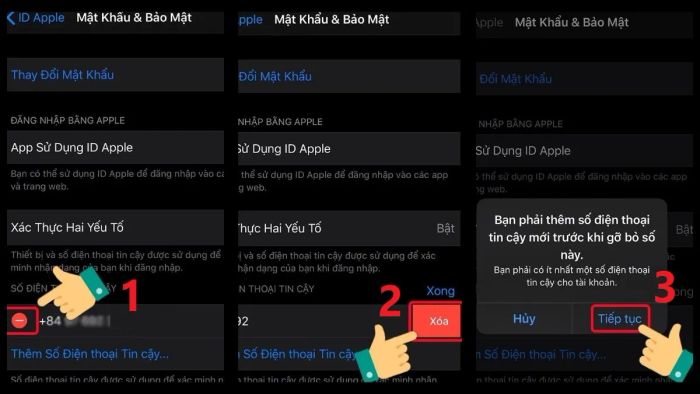 Hướng dẫn thay đổi số điện thoại xác minh email trên iPhone - Bước 3