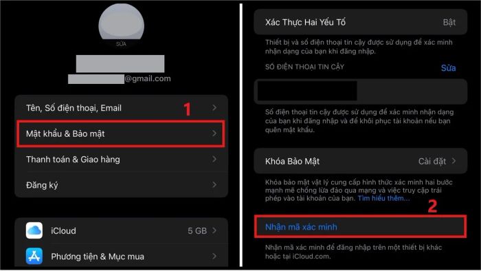 Hướng dẫn lấy mã xác minh email từ ID Apple trên iPhone - Bước 2