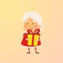 Biểu tượng bà già Noel dễ thương, mang đến vẻ ấm áp và thân thiện cho mùa Giáng Sinh