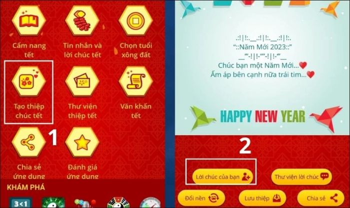Hướng dẫn sử dụng ứng dụng Thiệp Tết Việt để làm thiệp Tết 2024