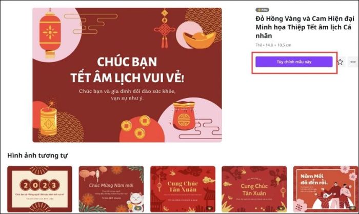 Nhấn vào Tùy chỉnh mẫu này để cá nhân hóa