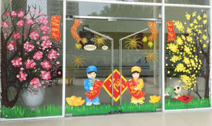 Trang trí Tết mầm non 2025 với decal dán