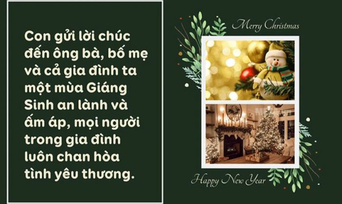 Mẫu thiệp Giáng Sinh ý nghĩa dành tặng bố mẹ