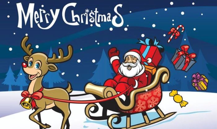 Bức ảnh đáng yêu của ông già Noel và một chú tuần lộc ngộ nghĩnh.