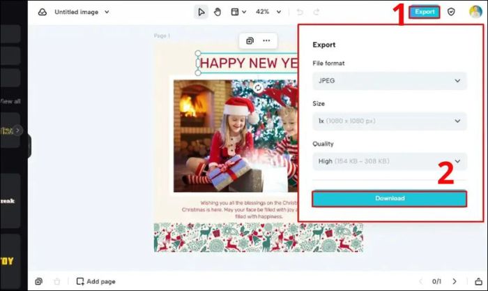 Lưu và tải thiệp về máy để gửi tặng bạn bè và người thân