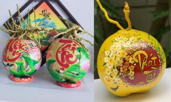 Hướng dẫn cách vẽ trang trí dừa ngày Tết