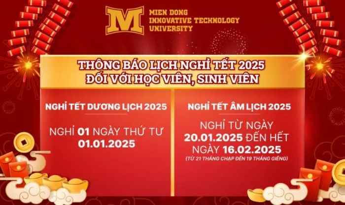 Các mẫu banner thông báo nghỉ Tết Dương Lịch 2025 phù hợp với trường học