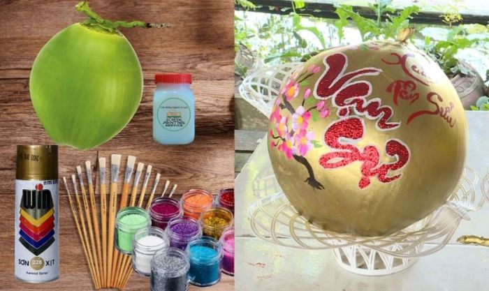 Danh sách các vật liệu cần thiết để trang trí dừa Tết theo phong cách truyền thống