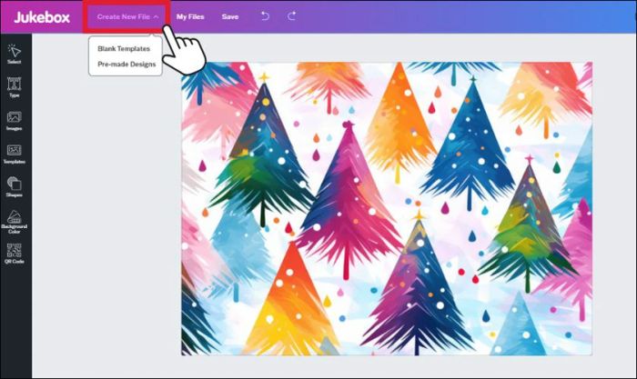 Chọn Create New File để bắt đầu một thiết kế mới