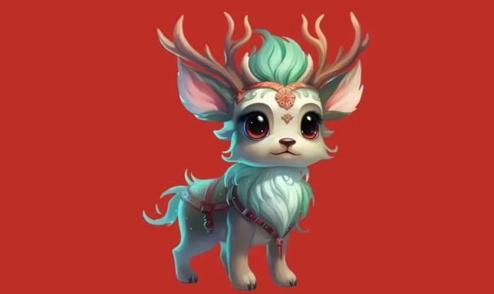 Hình ảnh con tuần lộc Giáng sinh chibi dễ thương và đẹp mắt