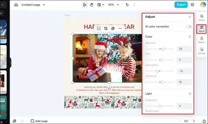 Tùy chỉnh màu sắc và độ bão hòa cho thiệp của bạn