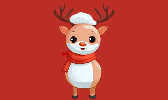 Hình ảnh tuần lộc Giáng sinh phong cách hoạt hình, chibi cực dễ thương