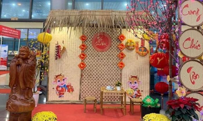 Cách trang trí gian hàng hội chợ Tết