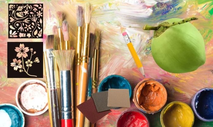 Các vật liệu cần thiết để trang trí dừa Tết theo phong cách tối giản