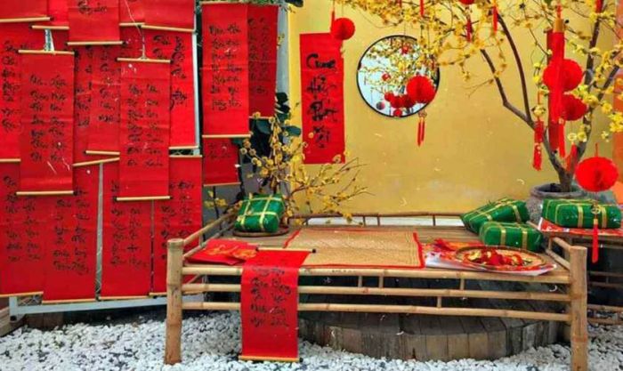 Hình ảnh trang trí Tết ở trường mầm non xinh xắn