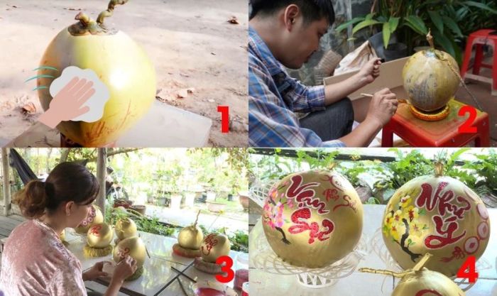 Cần chuẩn bị những dụng cụ gì để vẽ trang trí dừa Tết