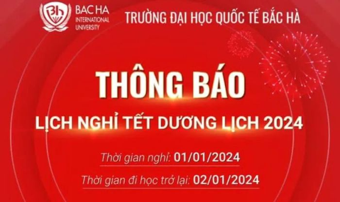 Mẫu banner thông báo nghỉ Tết Dương Lịch 2025 dành riêng cho trường học