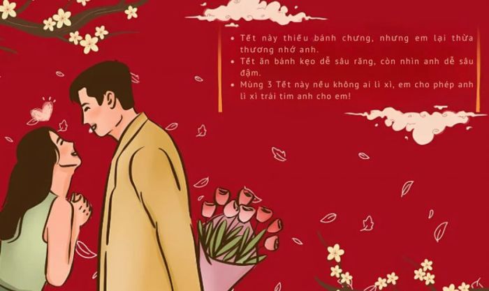 STT mùng 3 Tết 2025 thả thính ngọt ngào