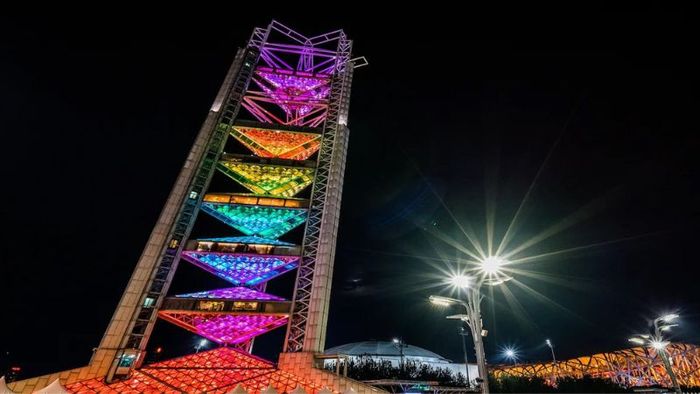 Linglong Tower near the Beijing National Stadium