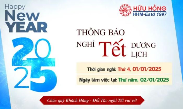 Banner thông báo nghỉ Tết Dương Lịch dành cho công ty