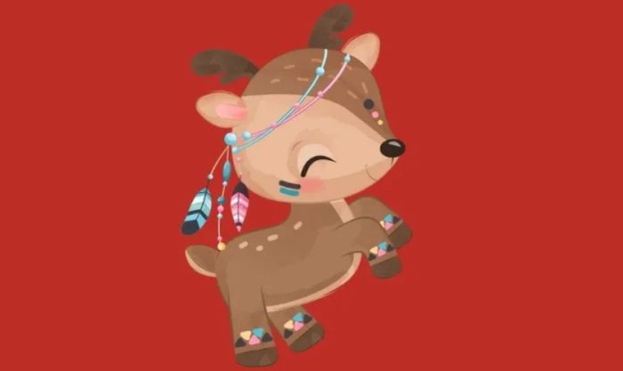 Hình ảnh tuần lộc Giáng sinh chibi xinh xắn và ngọt ngào