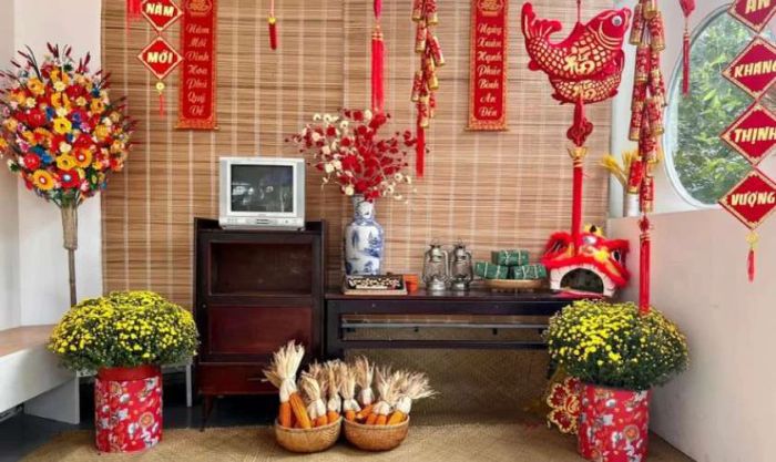 Hình ảnh trang trí Tết ở trường mầm non dễ thương