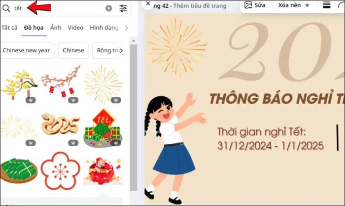 Hướng dẫn tạo Banner thông báo nghỉ Tết Dương Lịch 2025
