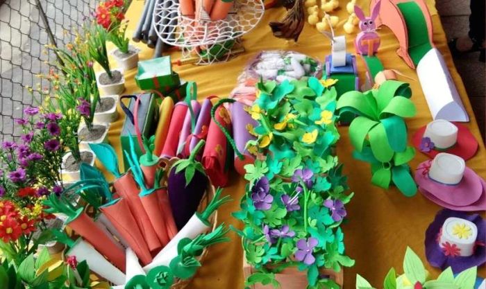 Cách trang trí gian hàng Tết mầm non