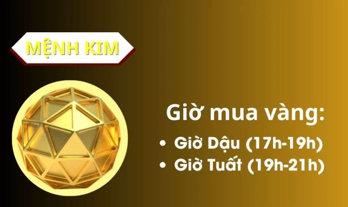 Thời gian mua vàng ngày vía Thần Tài tốt nhất dành cho người mệnh Kim