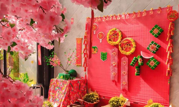 Hình ảnh trang trí Tết ở trường mầm non đẹp