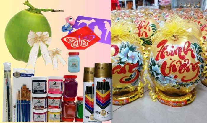 Danh sách các vật liệu cần thiết để trang trí dừa Tết theo phong cách hiện đại