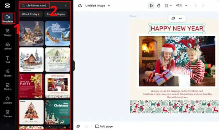 Truy cập Templates để chọn mẫu từ Capcut
