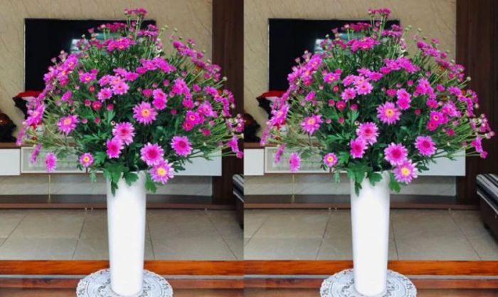 Cắm hoa cúc tím đẹp trang trí Tết Ất Tỵ