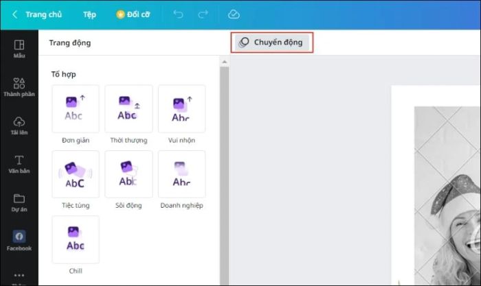 hướng dẫn thêm hiệu ứng khi tạo thiệp Giáng Sinh trực tuyến trên máy tính