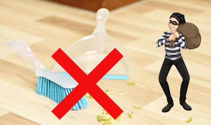 Kiêng quét nhà để tránh việc trộm cắp vét sạch tài sản trong năm