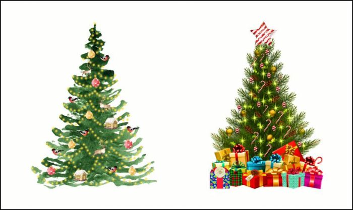 Sticker Giáng sinh với hình cây thông Noel xinh xắn, dễ mến