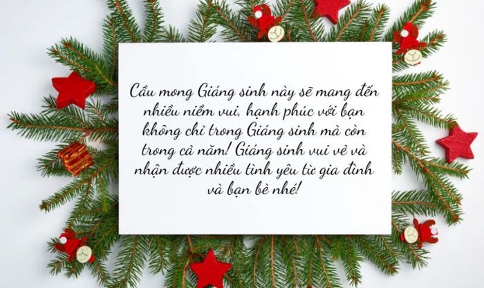Thiệp Noel dành cho bạn bè với lời nhắn đầy tình cảm
