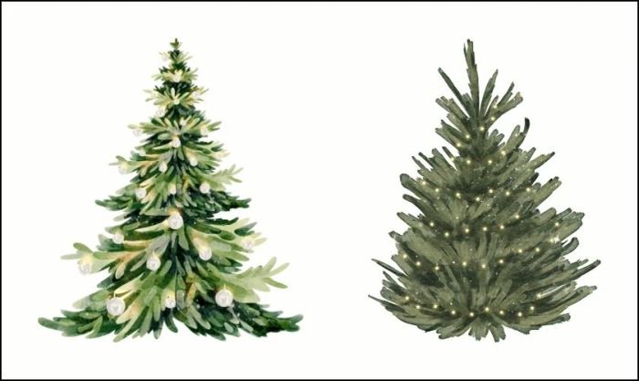 Sticker Giáng sinh đẹp mắt với hình ảnh cây thông Noel lung linh, phù hợp để gửi tặng trong dịp lễ.