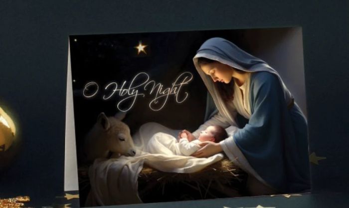 Mẫu thiệp Noel Công giáo với thiết kế đẹp mắt