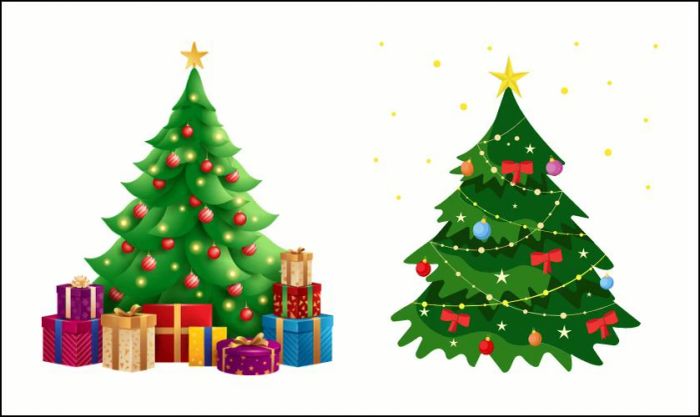 Sticker Giáng sinh với hình cây thông Noel sắc nét, tinh tế