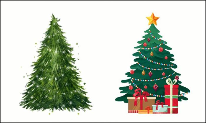 Sticker Giáng sinh với hình cây thông Noel mới nhất, hiện đại