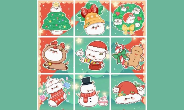 Sticker Giáng sinh dễ thương chất lượng HD