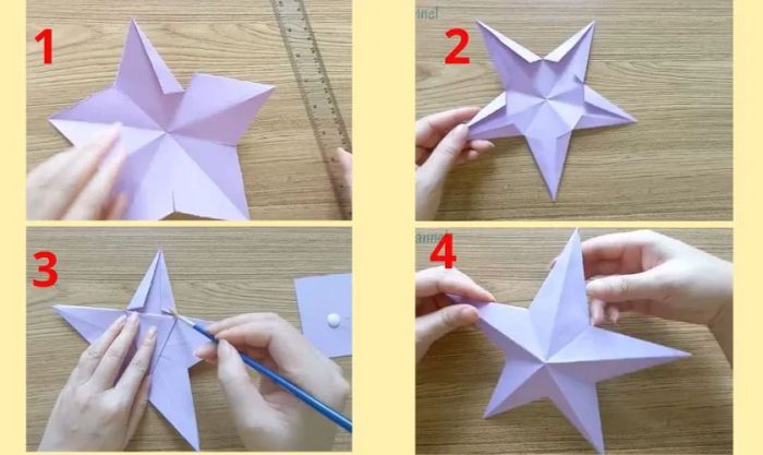 Dán hai hình ngôi sao đơn lẻ đã gấp lại với nhau